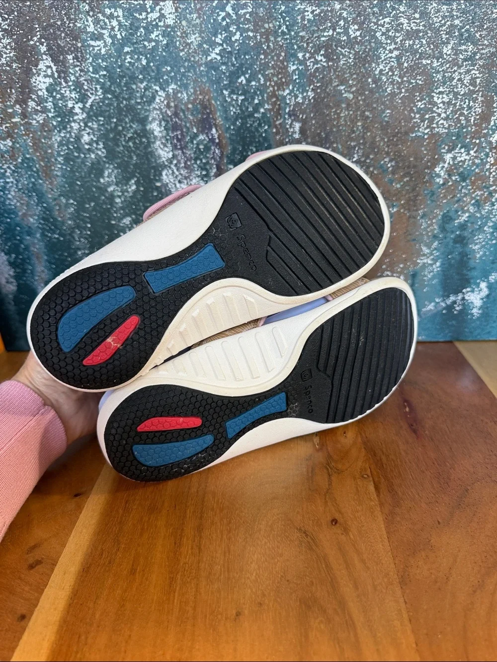 Spenco Comfort Tan/Pink Kholo Wave Orthotic Slide Sandals NWT